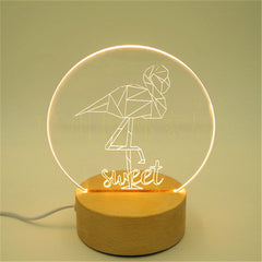 3D solid wood table lamp