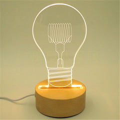 3D solid wood table lamp