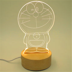 3D solid wood table lamp