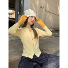 Womens Slimming Figure-Hugging Knitted Top With Panel Design