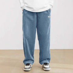 Men's Drawstring Trousers Casual Loose-fitting Pockets Straight Pants Sports Clothing