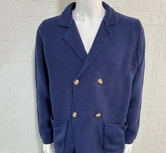 Cardigan Lapel Sweater Coat For Men Fall Winter Slim Double Breasted Sweaters Business Casual Style Lightweight Tops
