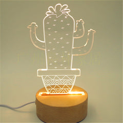 3D solid wood table lamp