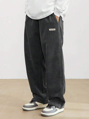Men's Drawstring Trousers Casual Loose-fitting Pockets Straight Pants Sports Clothing